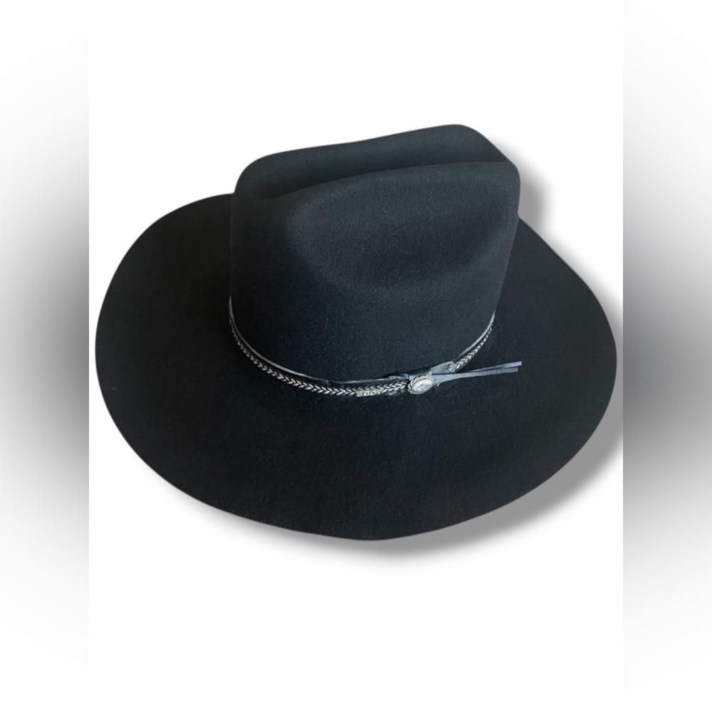 Vintage Eddy Bros Black Wool Cattleman Western Hat Boho Festival